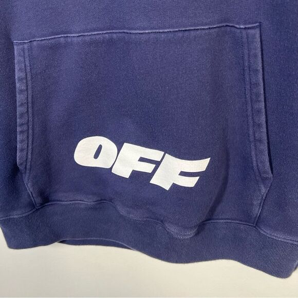 Off White Unisex Men’s Women's Size Medium Blue Ombré Wing Off Logo Hoodie - Picture 7 of 16